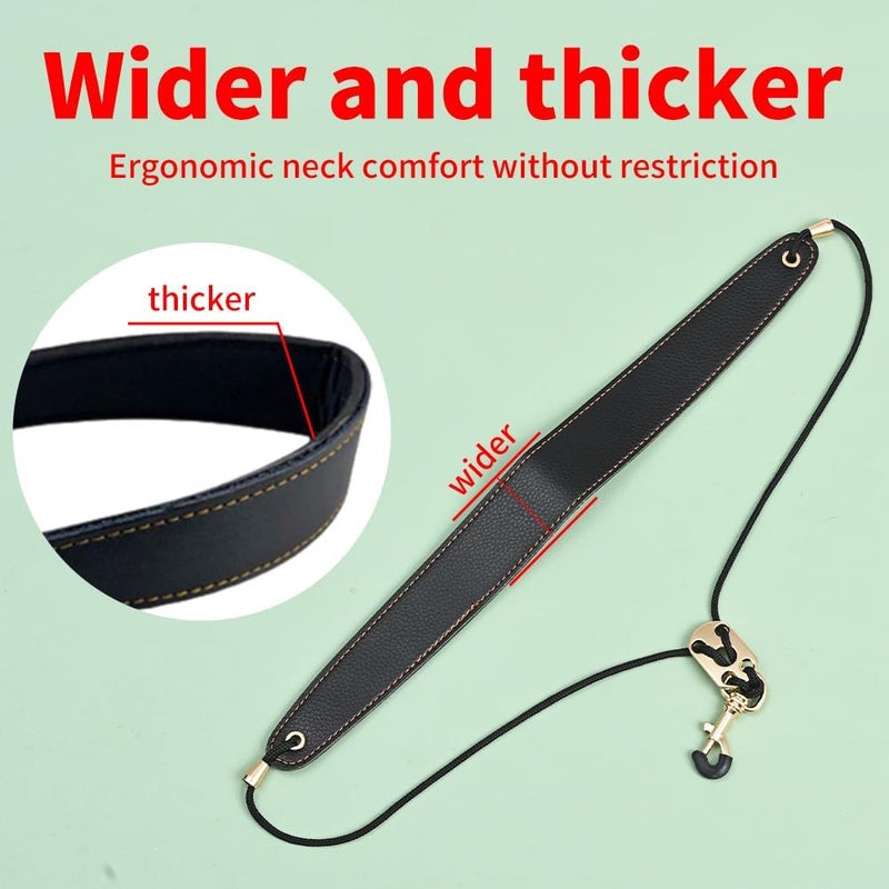 Dowite Adjustable Saxophone Neck Strap - Premium Leather for Comfortable Alto/Tenor Sax Play - Image 4